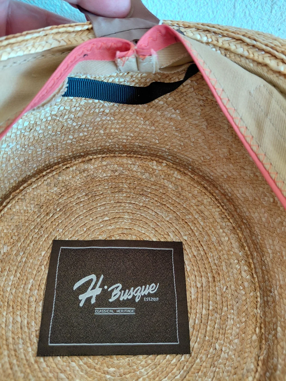 New with tag .H.Busque Thick Real Straw Boater Hat One Size Ajustable